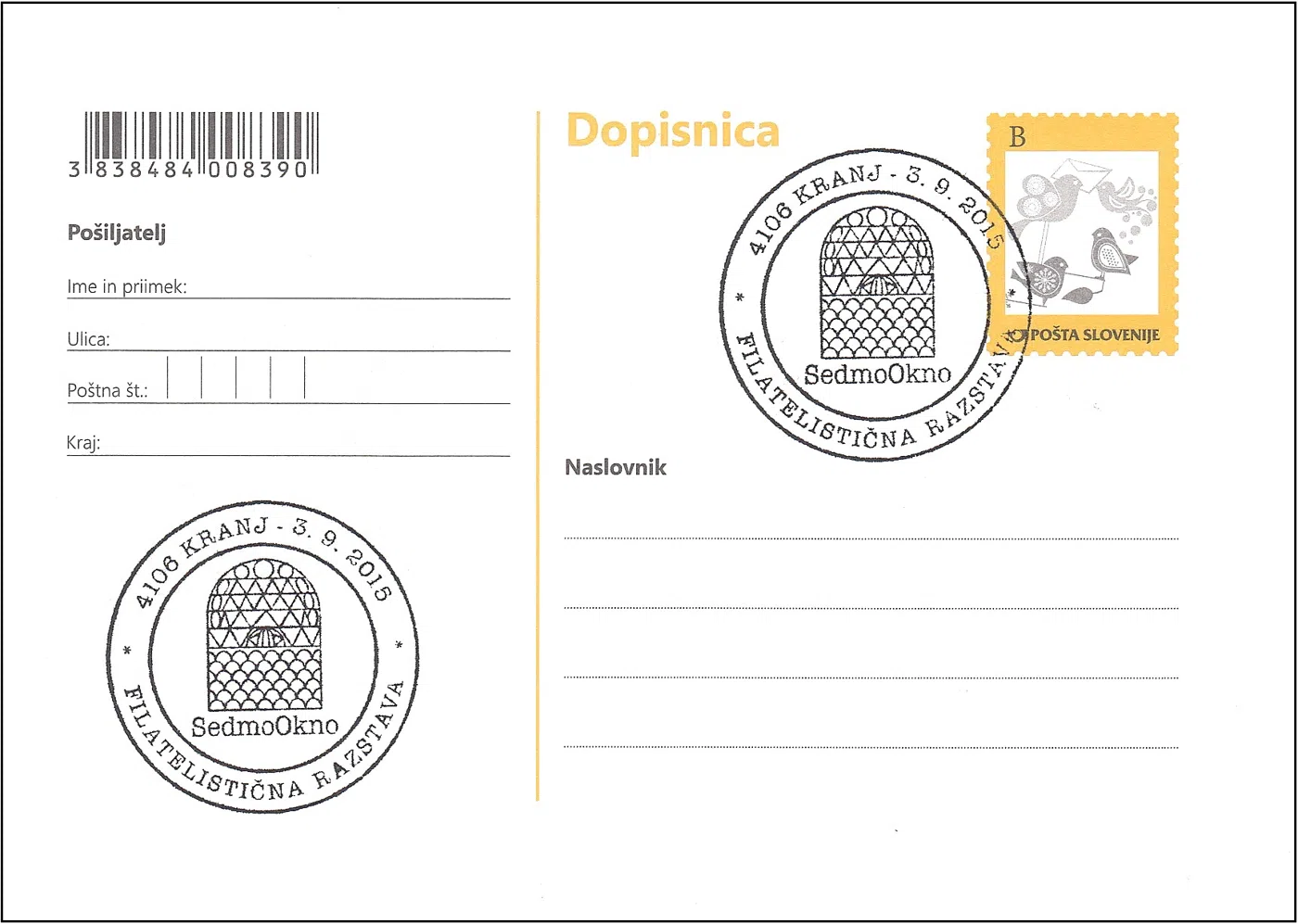 FILATELISTIČNA RAZSTAVA SEDMOOKNO 2015